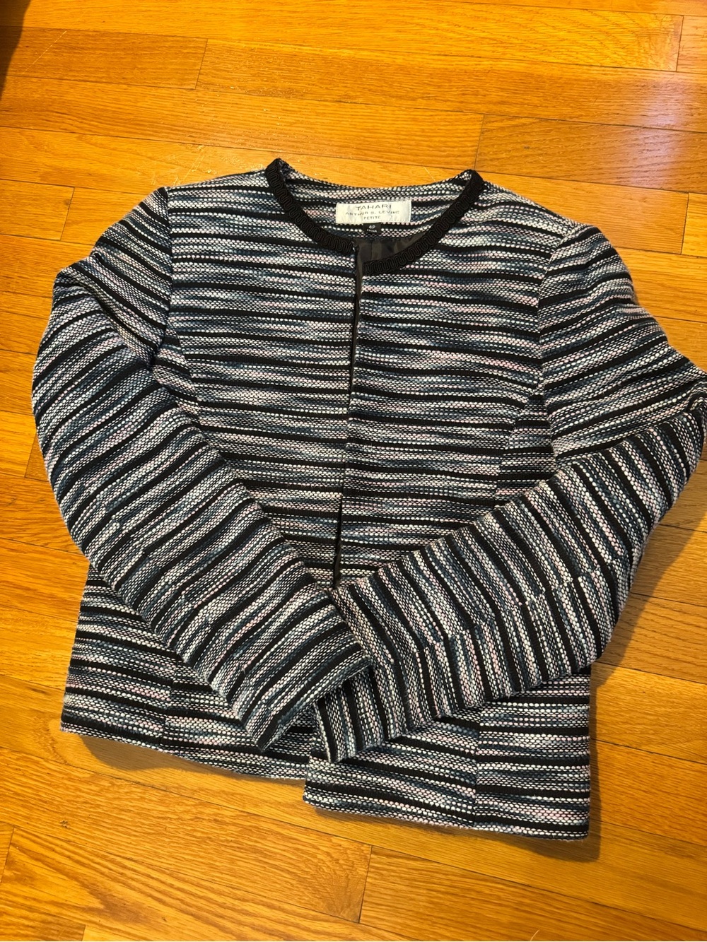 Tahari Arthur S. Levine Women’s 4P Petite Striped Cotton Blazer Jacket
